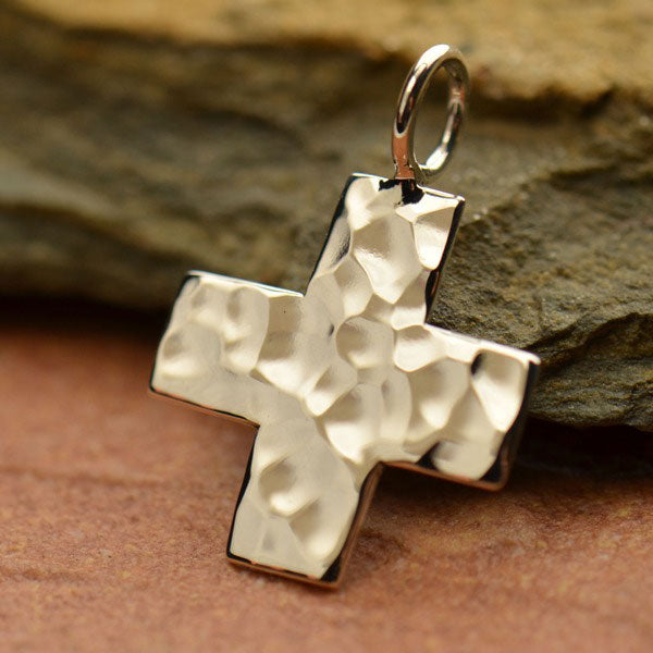 Sterling silver cross earrings.