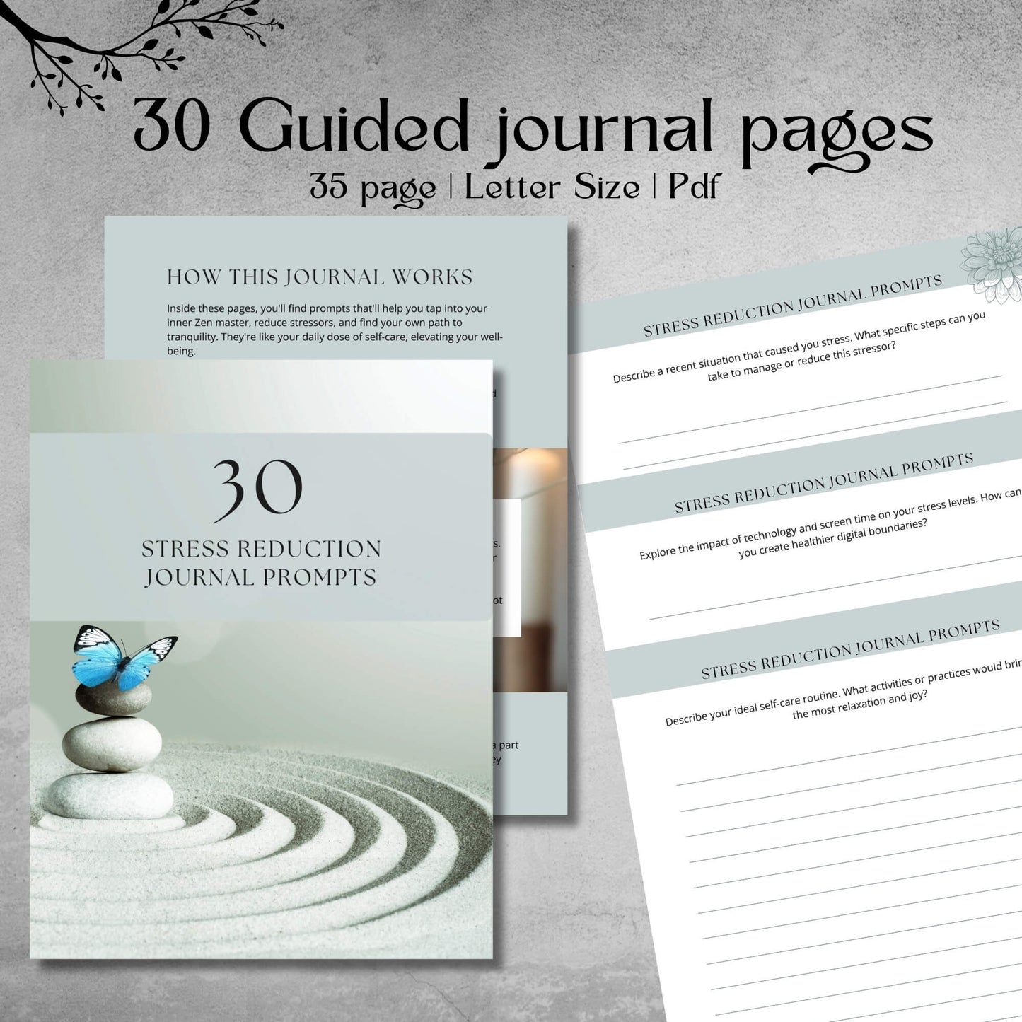 Coping With Stress Journal - Instant Pdf Download