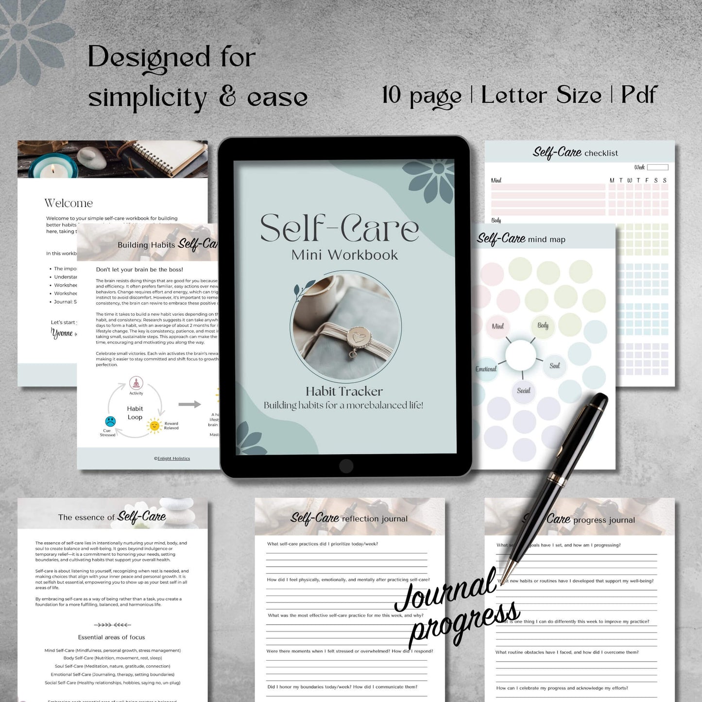 Self Care Mini Workbook - Instant Pdf Download