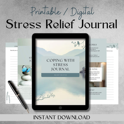 Coping With Stress Journal - Instant Pdf Download
