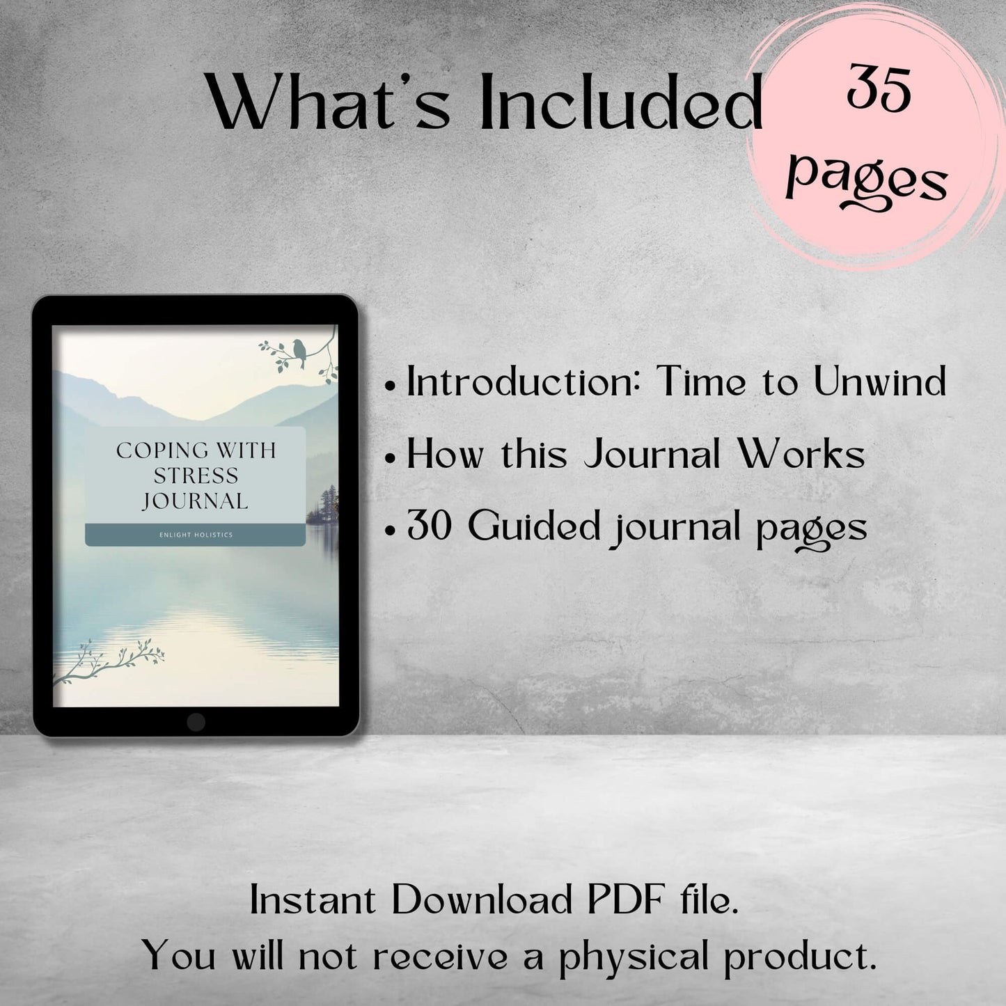 Coping With Stress Journal - Instant Pdf Download