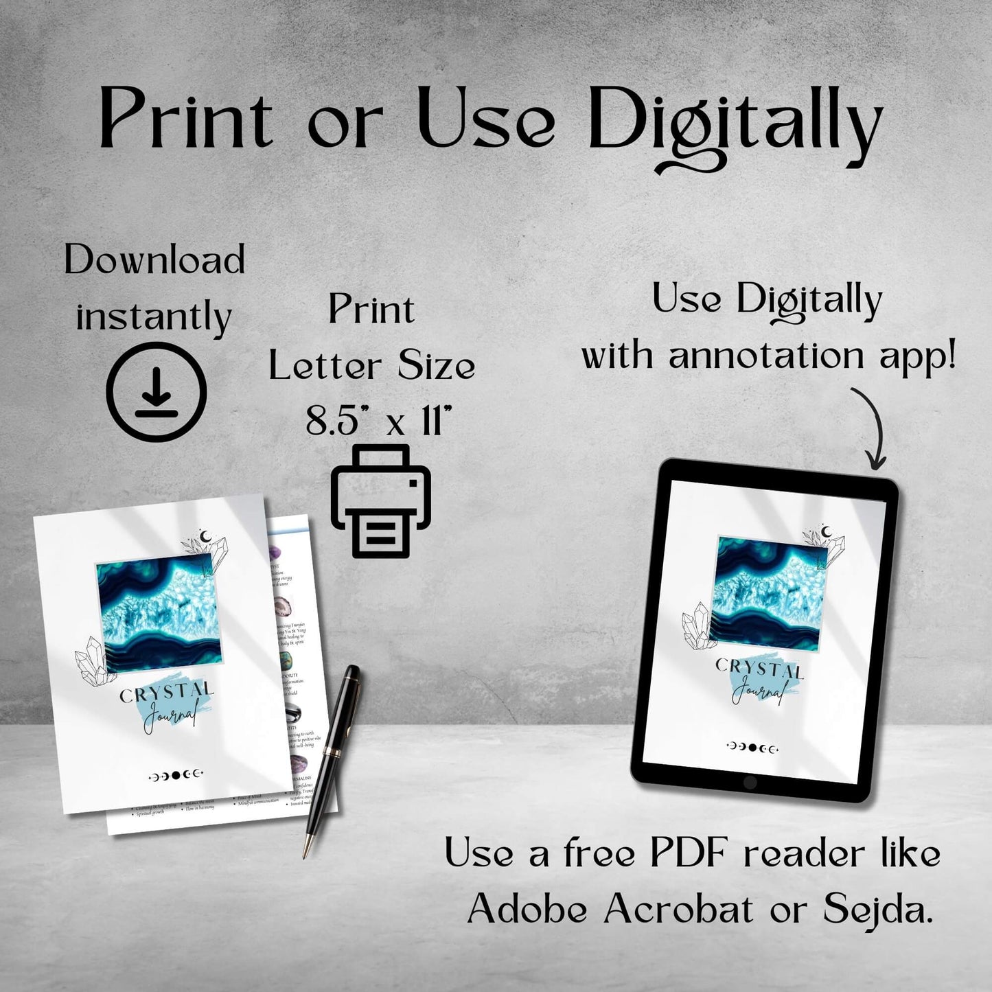 Crystal Journal Workbook - Printable Pdf Download