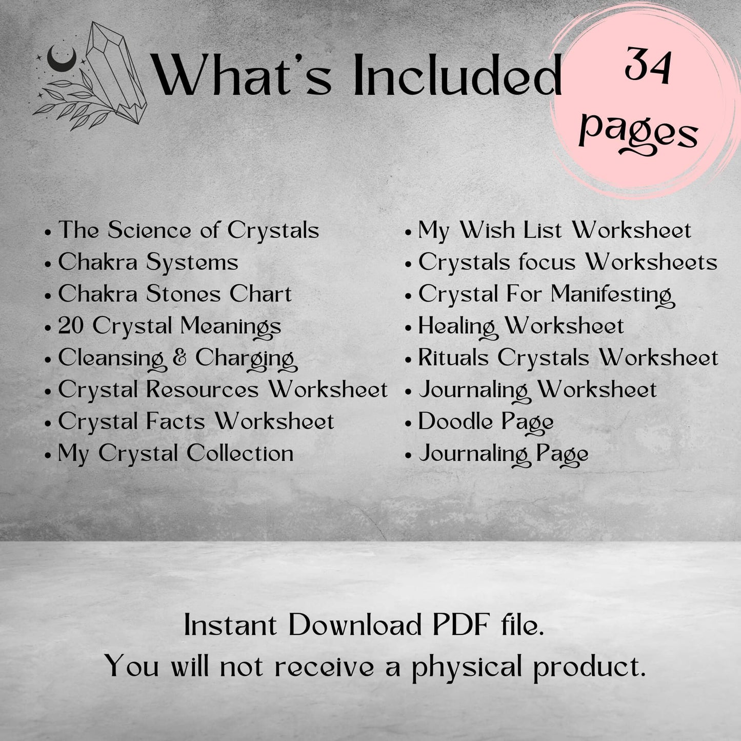 Crystal Journal Workbook - Printable Pdf Download
