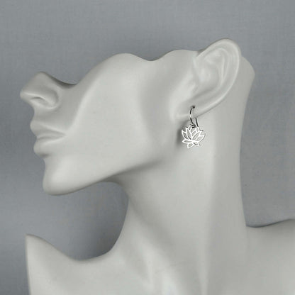 Openwork Lotus Flower Earrings