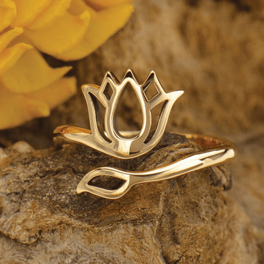 Lotus Adjustable Ring Bronze
