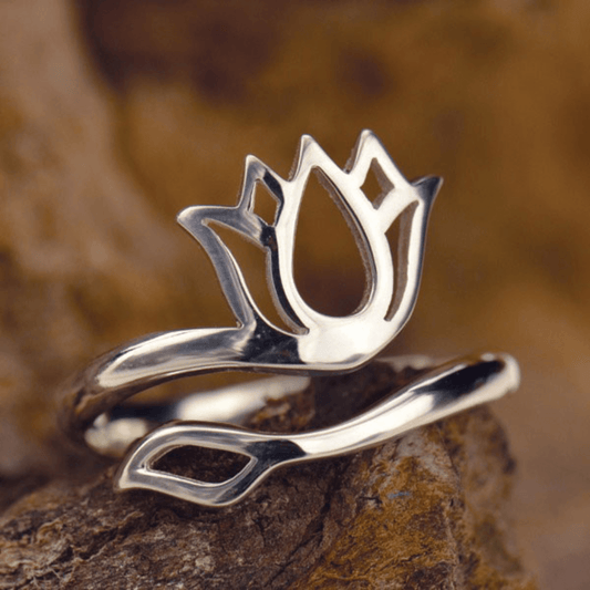 Lotus Adjustable Ring Silver