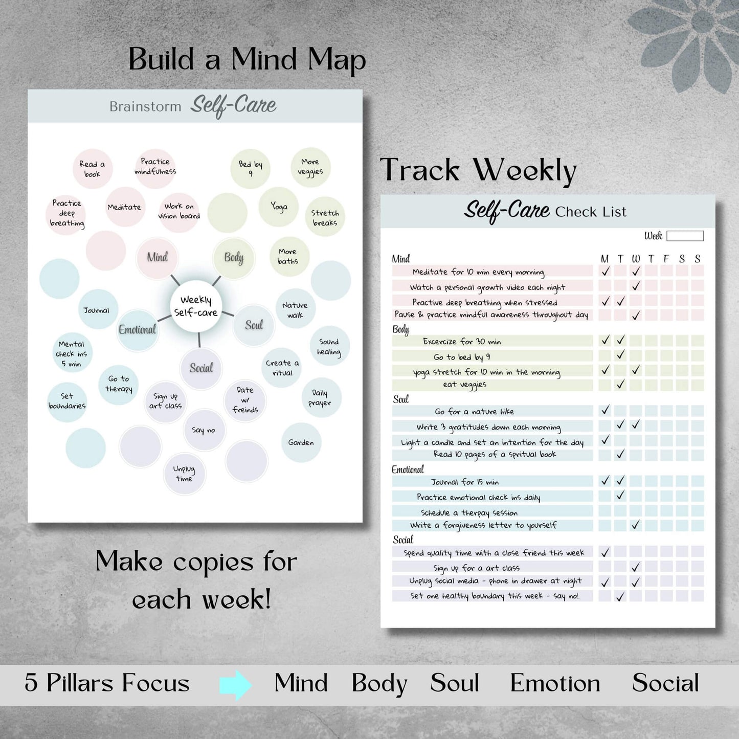 Self Care Mini Workbook - Instant Pdf Download