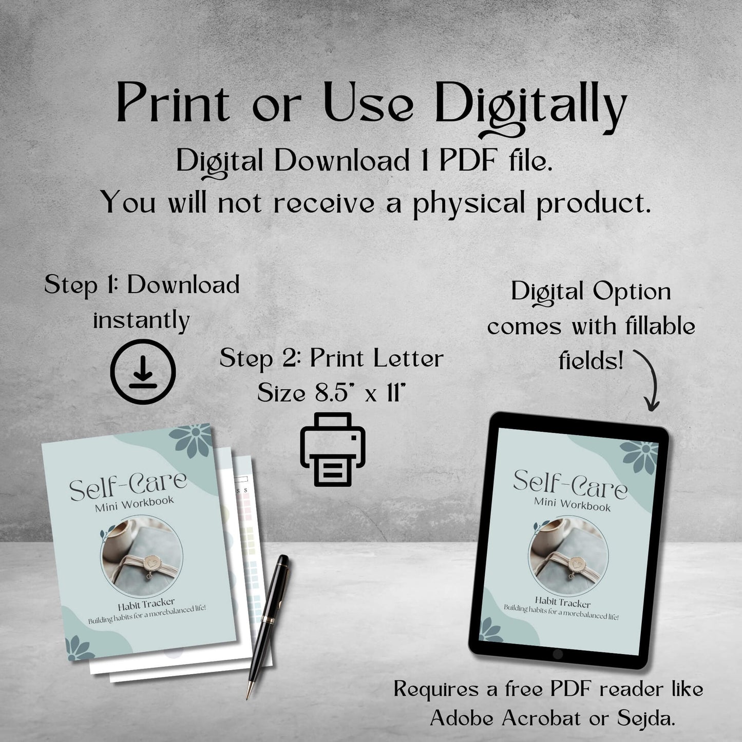 Self Care Mini Workbook - Instant Pdf Download