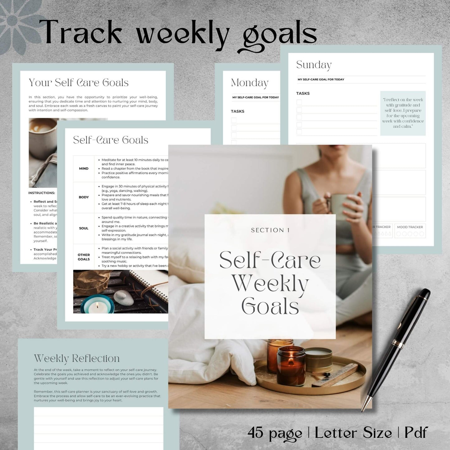 Self-Care Planner - Instant Pdf Download