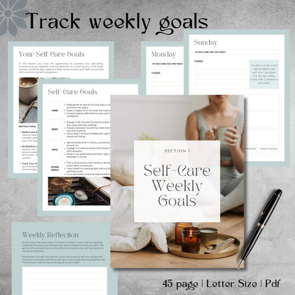 Self-Care Planner - Instant Pdf Download