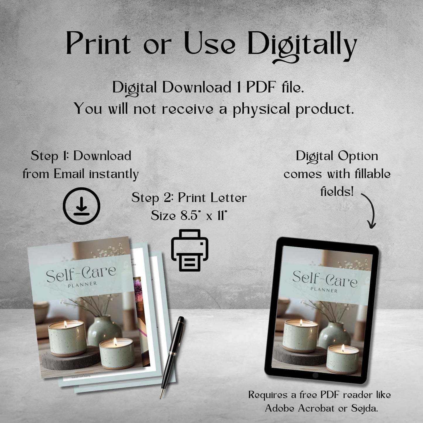 Self-Care Planner - Instant Pdf Download